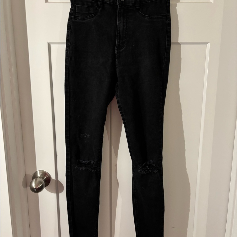 Zara Black Skinny Jeans with Stretch Denim